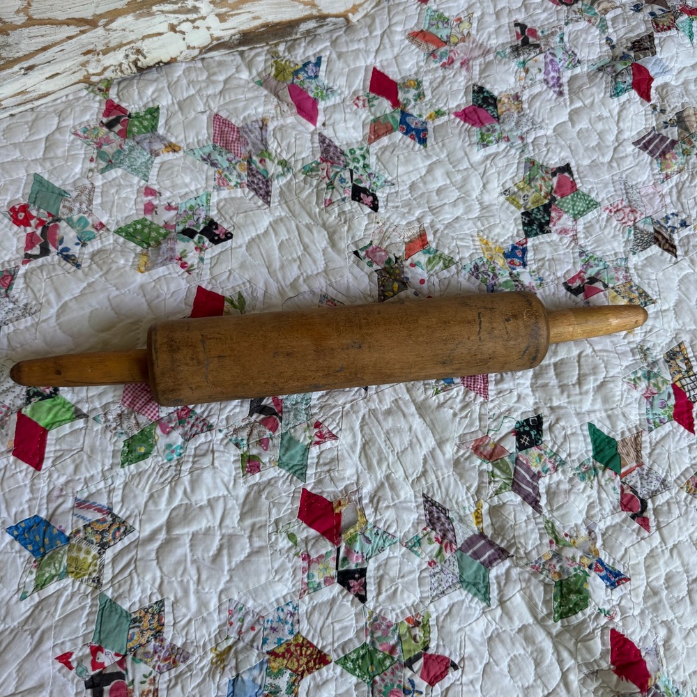 Vintage Antique Wooden Rolling Pin Primitive Farmhouse Kitchen Home Decor 16"